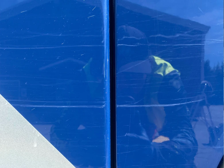 Scratches on vehicle before Bonner Mobile Detailing paint correction service