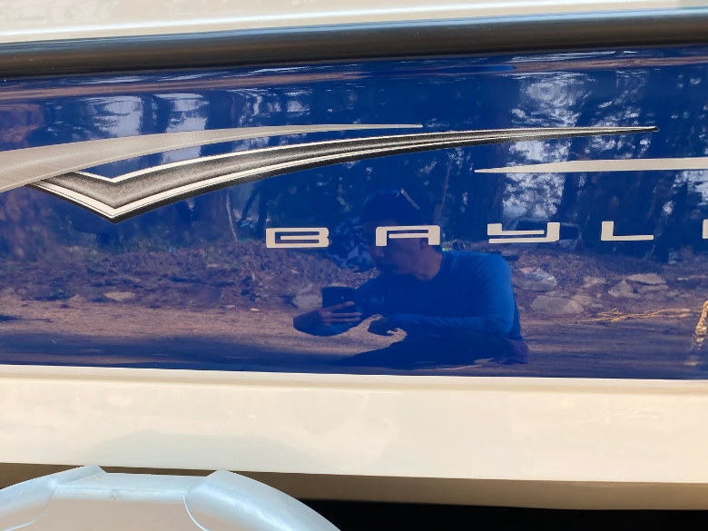 blue bayliner boat after detail