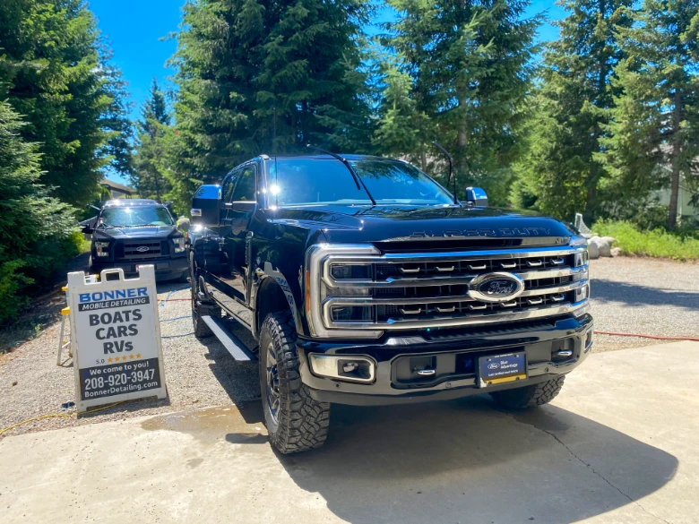 Shiny Ford Super Duty after detail by Bonner Mobile Detailing