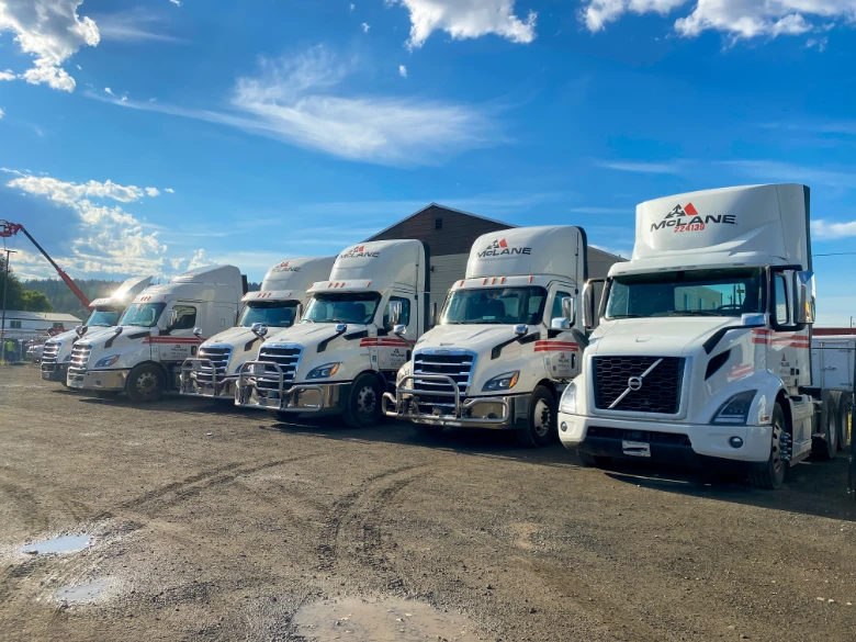 Fleet Services McLane semi truck fleet detailed in Spokane by Bonner Mobile Detailing