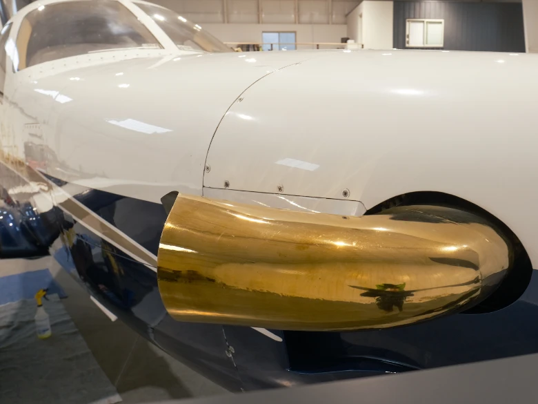 heat oxidized TM700 jet exhaust stack before polish